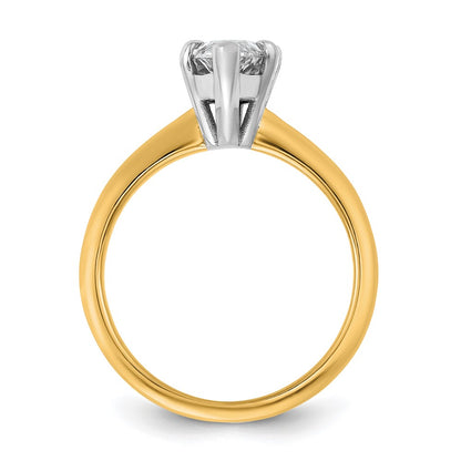 14K Two-Tone Gold Two-tone 2 carat Certified Lab Grown Diamond VS+ F+ Marquise Solitaire Complete Engagement Ring