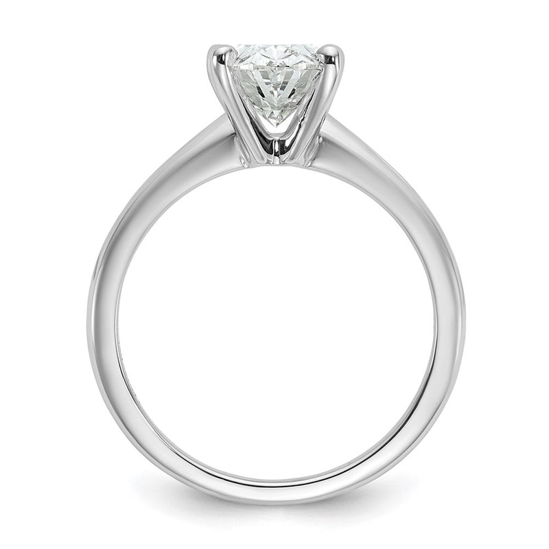 14K White Gold 2 carat Certified Lab Grown Diamond VS+ F+ Oval Complete Solitaire Engagement Ring