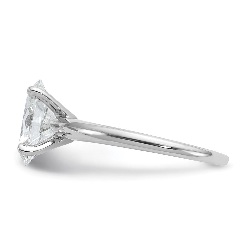 14K White Gold 2 carat Lab Grown Diamond VS+ F+ Oval Complete Solitaire Engagement Ring