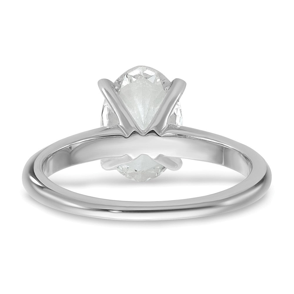 14K White Gold 2 carat Certified Lab Grown Diamond VS+ F+ Oval Complete Solitaire Engagement Ring