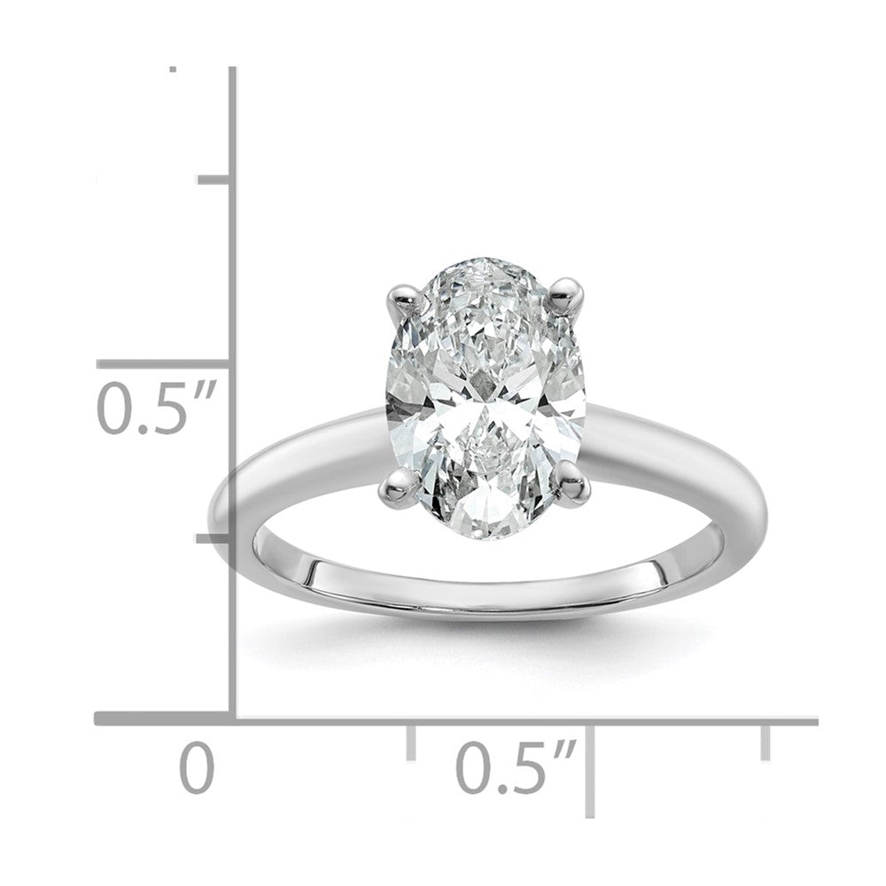 14k White Gold 2 Ct. Certified Lab Grown Diamond VS/SI+ G+ Oval Solitare Engagement Ring