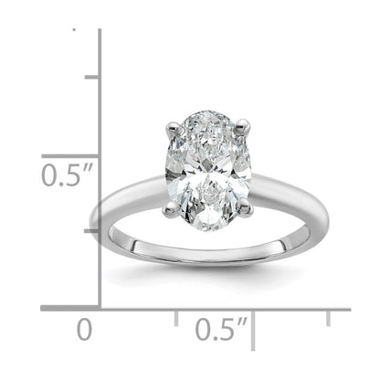 14k White Gold 2 Ct. Certified Lab Grown Diamond VS/SI+ G+ Oval Solitare Engagement Ring
