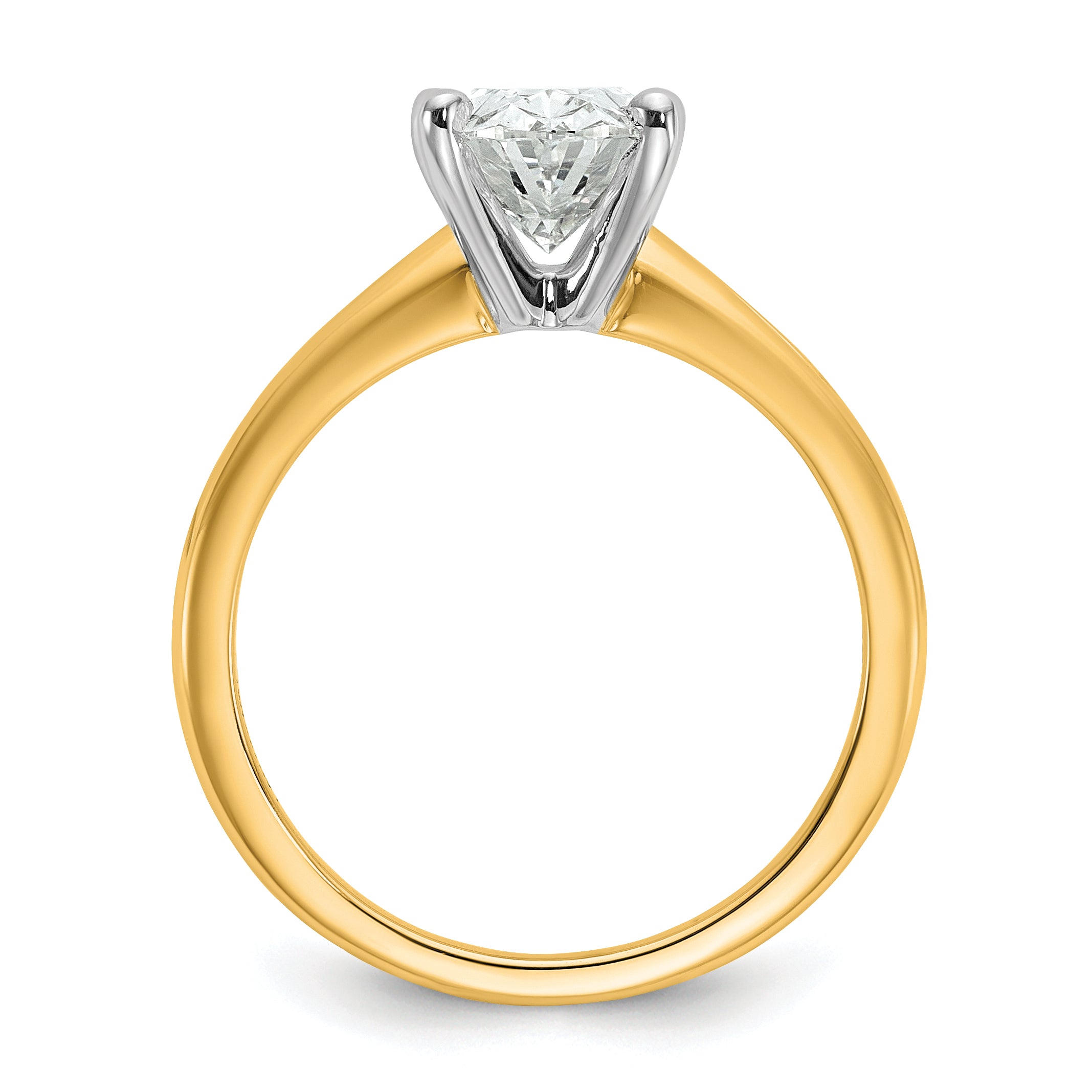 14k Two-tone 2 Ct. Lab Grown Diamond VS/SI+ G+ Oval Solitare Engagement Ring