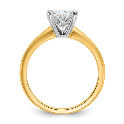 14k Two-tone 2 Ct. Lab Grown Diamond VS/SI+ G+ Oval Solitare Engagement Ring