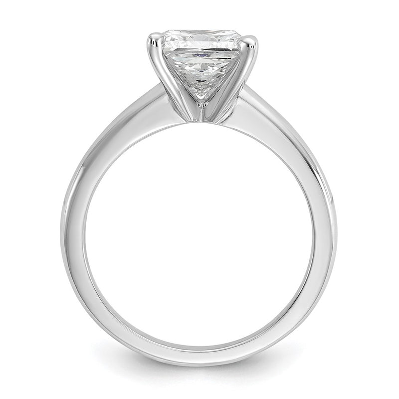 14K White Gold 2 carat Lab Grown Diamond VS+ F+ Princess Complete Solitaire Engagement Ring