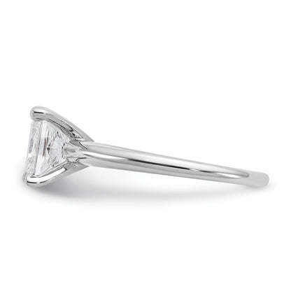 14K White Gold 2 carat Lab Grown Diamond VS+ F+ Princess Complete Solitaire Engagement Ring