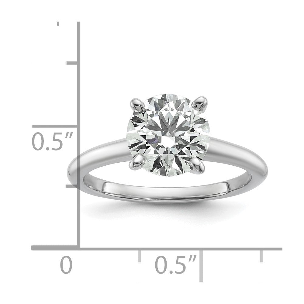 14K White Gold 2 carat Certified Lab Grown Diamond VS+ F+ Round Complete Solitaire Engagement Ring