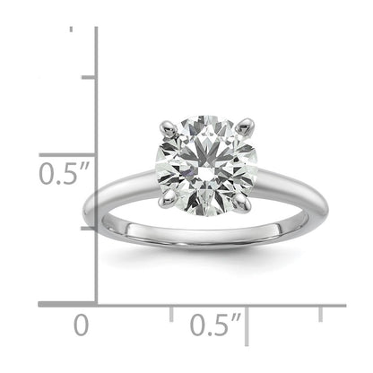 14K White Gold 2 carat Certified Lab Grown Diamond VS+ F+ Round Complete Solitaire Engagement Ring