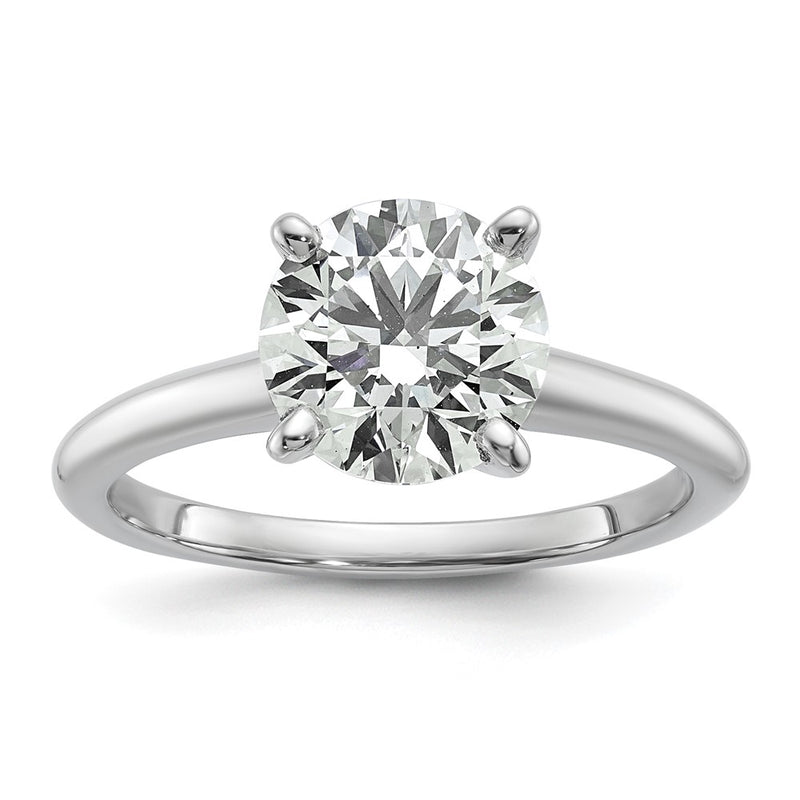 14K White Gold 2 carat Lab Grown Diamond VS+ F+ Round Complete Solitaire Engagement Ring