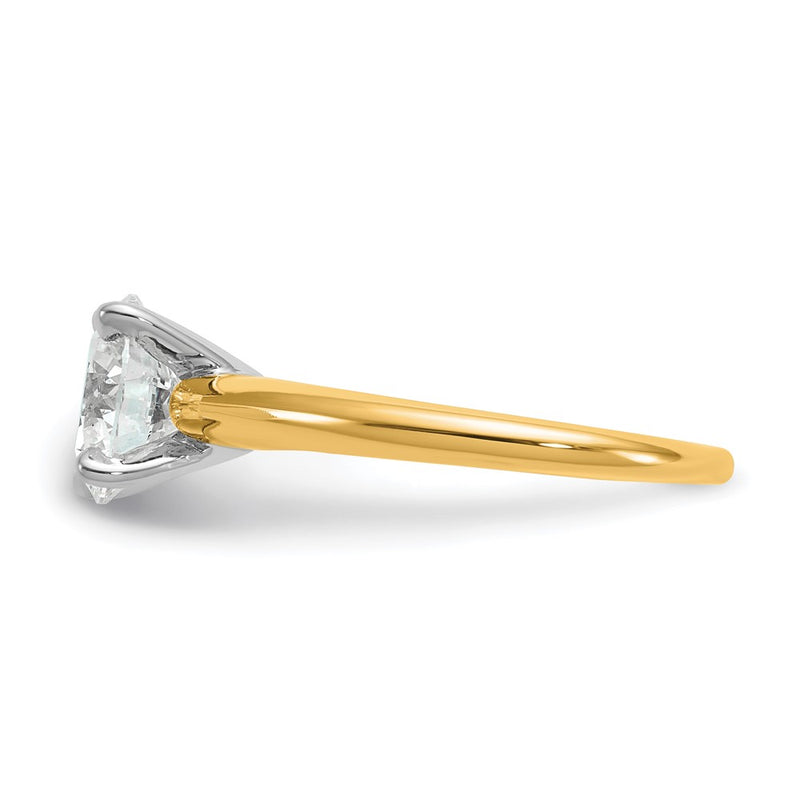 14K Two-Tone Gold 2 carat Lab Grown Diamond VS+ F+ Round Complete Solitaire Engagement Ring