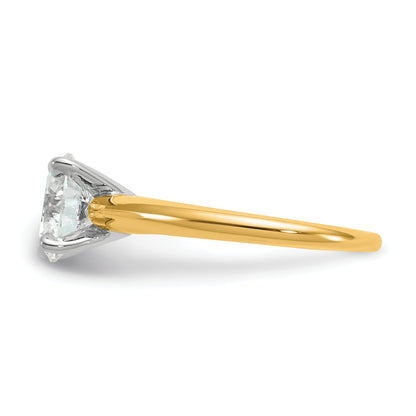 14k Two-tone 2 Ct. Certified Lab Grown Diamond VS/SI+ G+ Round Solitaire Engagement Ring