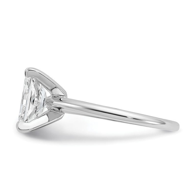 14K White Gold 2 carat Lab Grown Diamond VS+ F+ Radiant Solitaire Complete Engagement Ring
