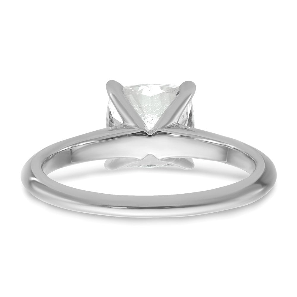 14K White Gold 2 1/2 carat Certified Lab Grown Diamond VS+ F+ Cushion Complete Solitaire Engagement Ring