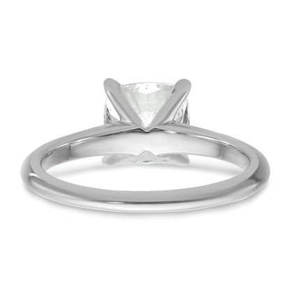 14K White Gold 2 1/2 carat Certified Lab Grown Diamond VS+ F+ Cushion Complete Solitaire Engagement Ring