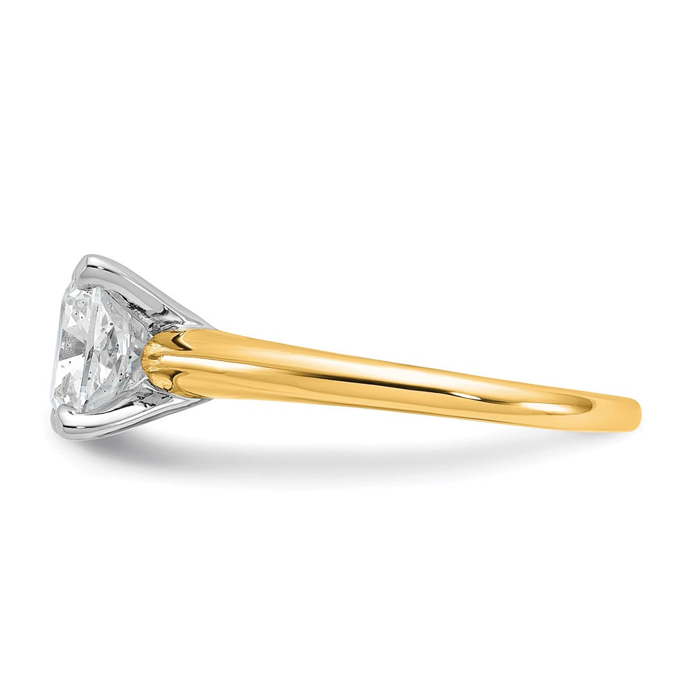 14K Two-Tone Gold Two-tone 2 1/2 carat Certified Lab Grown Diamond VS+ F+ Cushion Complete Solitaire Engagement Ring