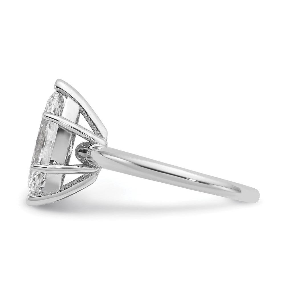 14K White Gold 2 1/2 carat Certified Lab Grown Diamond VS+ F+ Marquise Solitaire Complete Engagement Ring