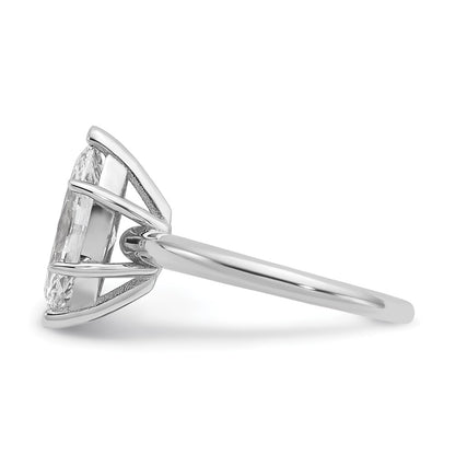 14K White Gold 2 1/2 carat Certified Lab Grown Diamond VS+ F+ Marquise Solitaire Complete Engagement Ring
