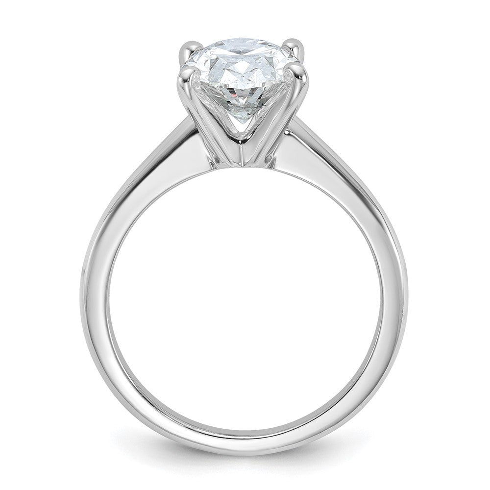 14K White Gold 2 1/2 carat Certified Lab Grown Diamond VS+ F+ Oval Complete Solitaire Engagement Ring