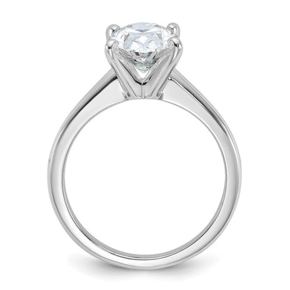 14K White Gold 2 1/2 carat Certified Lab Grown Diamond VS+ F+ Oval Complete Solitaire Engagement Ring