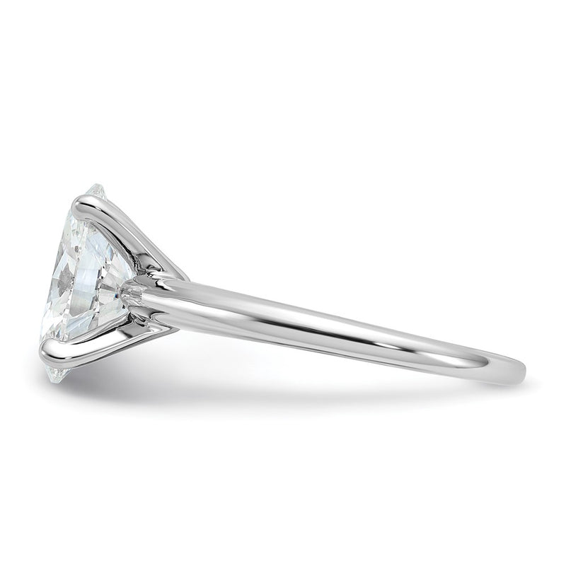 14K White Gold 2 1/2 carat Lab Grown Diamond VS+ F+ Oval Complete Solitaire Engagement Ring
