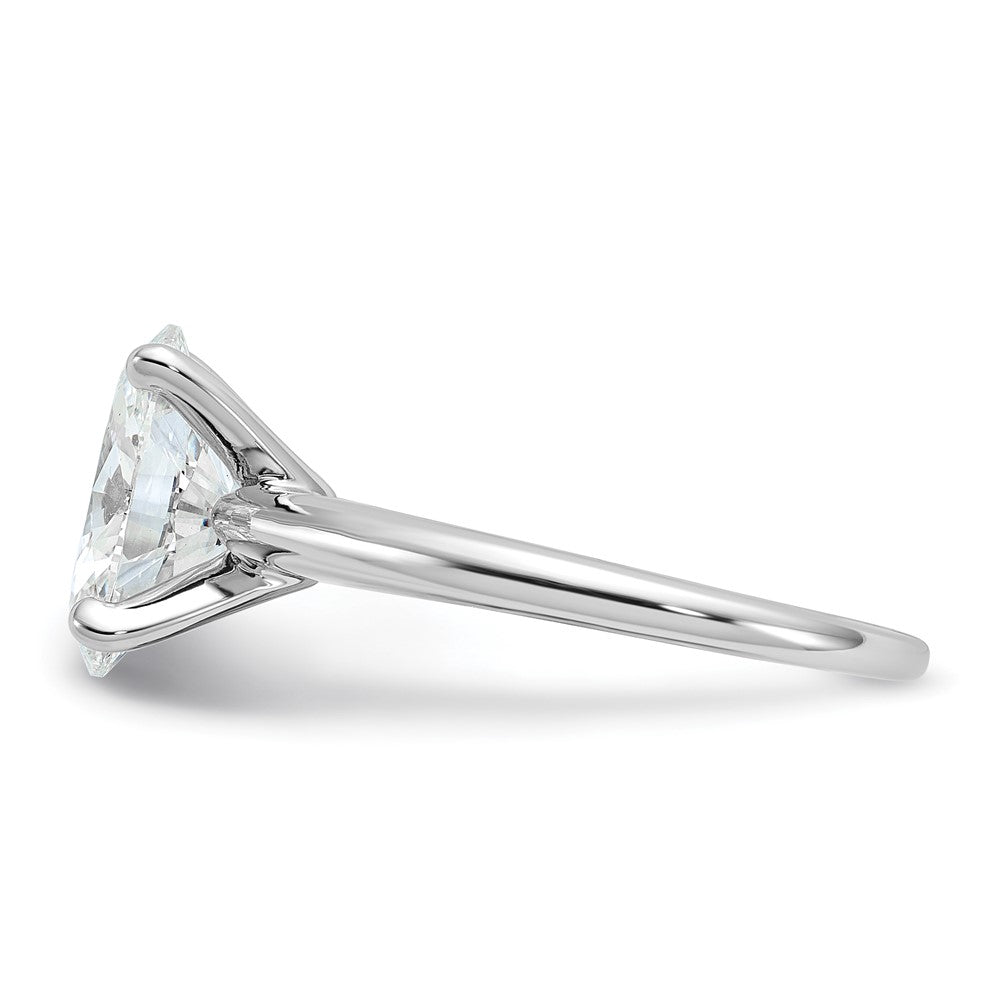 14K White Gold 2 1/2 carat Certified Lab Grown Diamond VS+ F+ Oval Complete Solitaire Engagement Ring