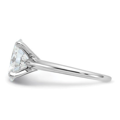 14K White Gold 2 1/2 carat Certified Lab Grown Diamond VS+ F+ Oval Complete Solitaire Engagement Ring