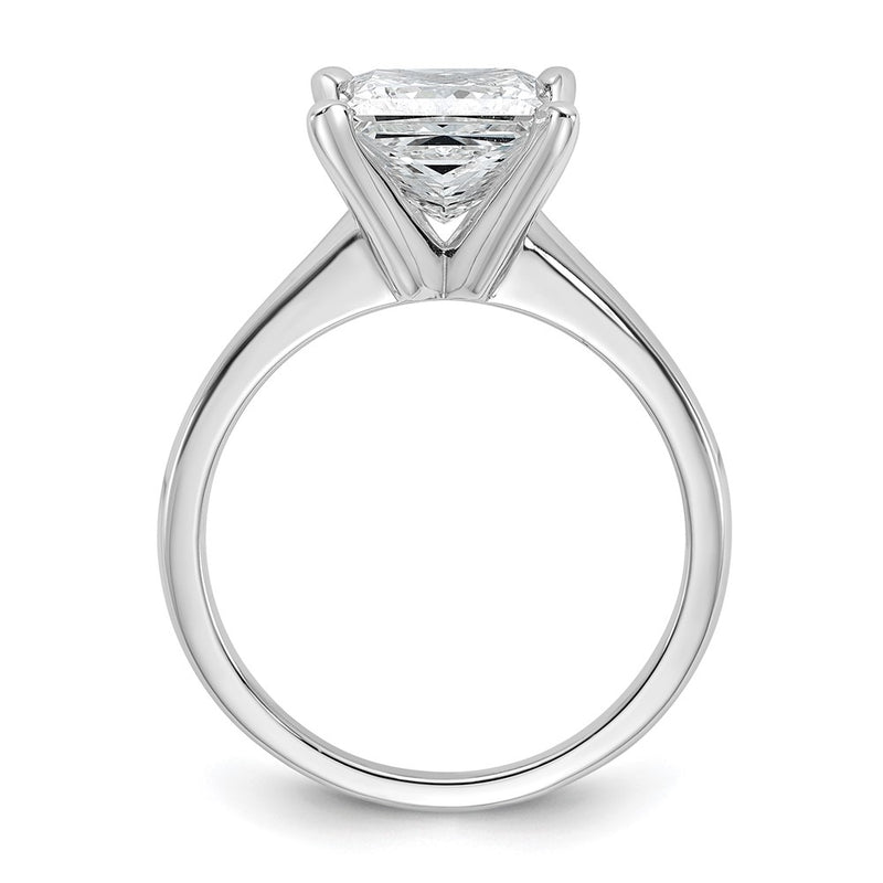 14K White Gold 2 1/2 carat Certified Lab Grown Diamond VS+ F+ Princess Complete Solitaire Engagement Ring