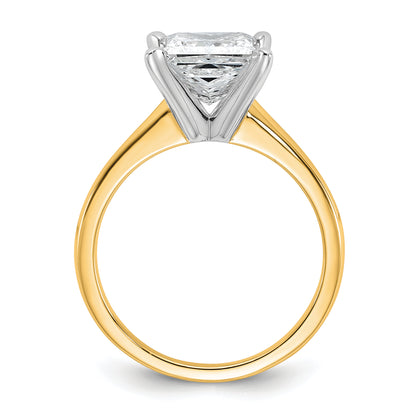 14k Two-tone 2 1/2 Ct. Certified Lab Grown Diamond VS/SI+ G+ Princess Solitare Engagement Ring