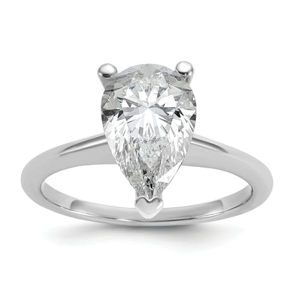 14k White Gold 2 1/2 Ct. Certified Lab Grown Diamond VS/SI+ G+ Pear Solitare Engagement Ring
