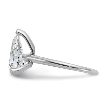 14k White Gold 2 1/2 Ct. Lab Grown Diamond VS/SI+ G+ Pear Solitare Engagement Ring
