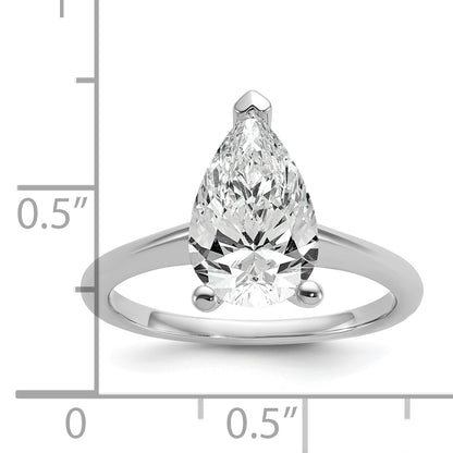 14k White Gold 2 1/2 Ct. Lab Grown Diamond VS/SI+ G+ Pear Solitare Engagement Ring
