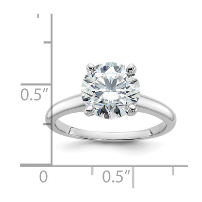 14K White Gold 2 1/2 carat Certified Lab Grown Diamond VS+ F+ Round Complete Solitaire Engagement Ring