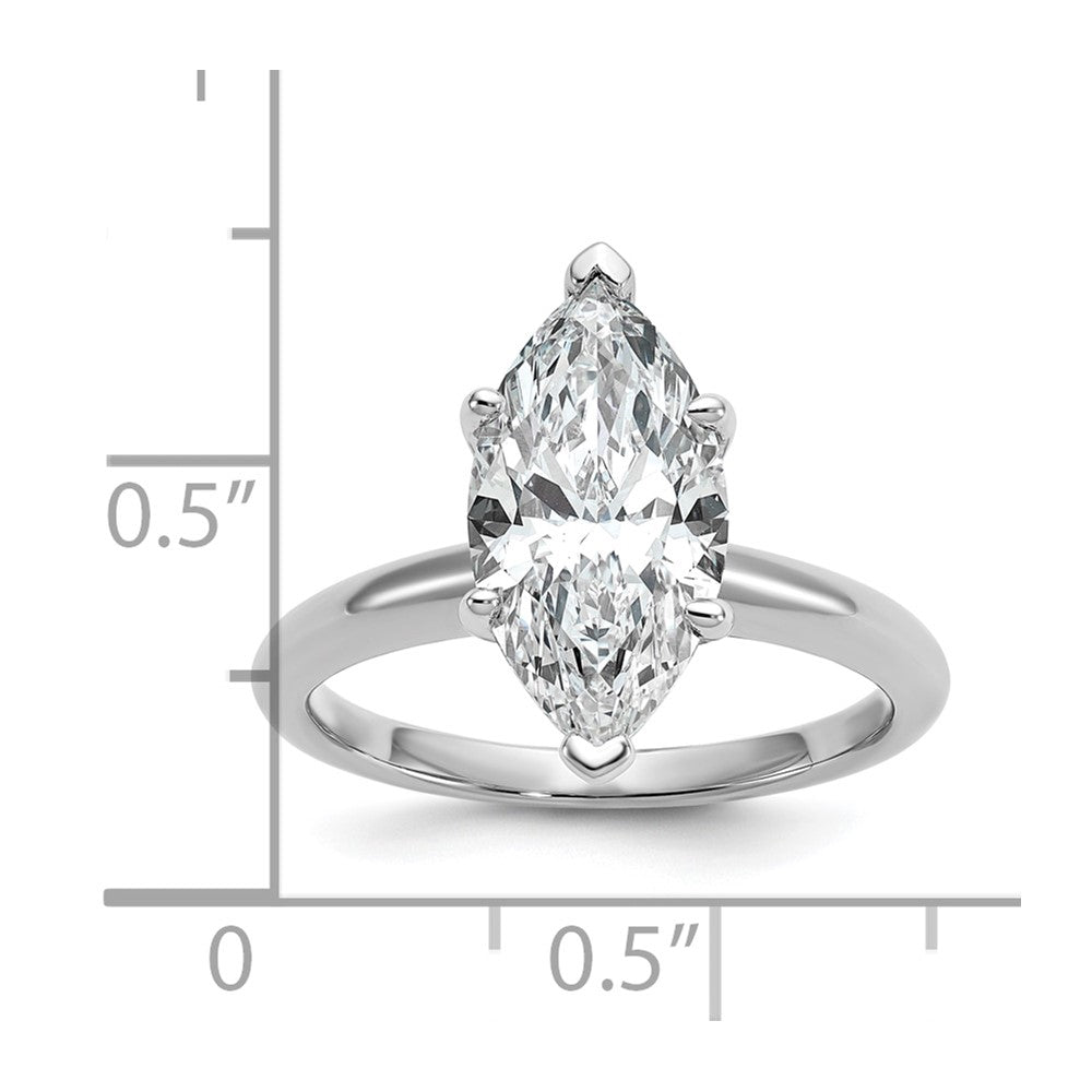 14k White Gold  3 Ct. Certified Lab Grown Diamond VS/SI+ G+ Marquise Solitaire Engagement Ring