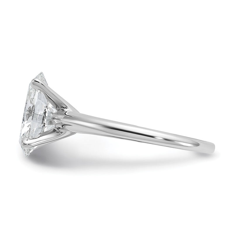 14K White Gold 3 carat Lab Grown Diamond VS+ F+ Oval Complete Solitaire Engagement Ring