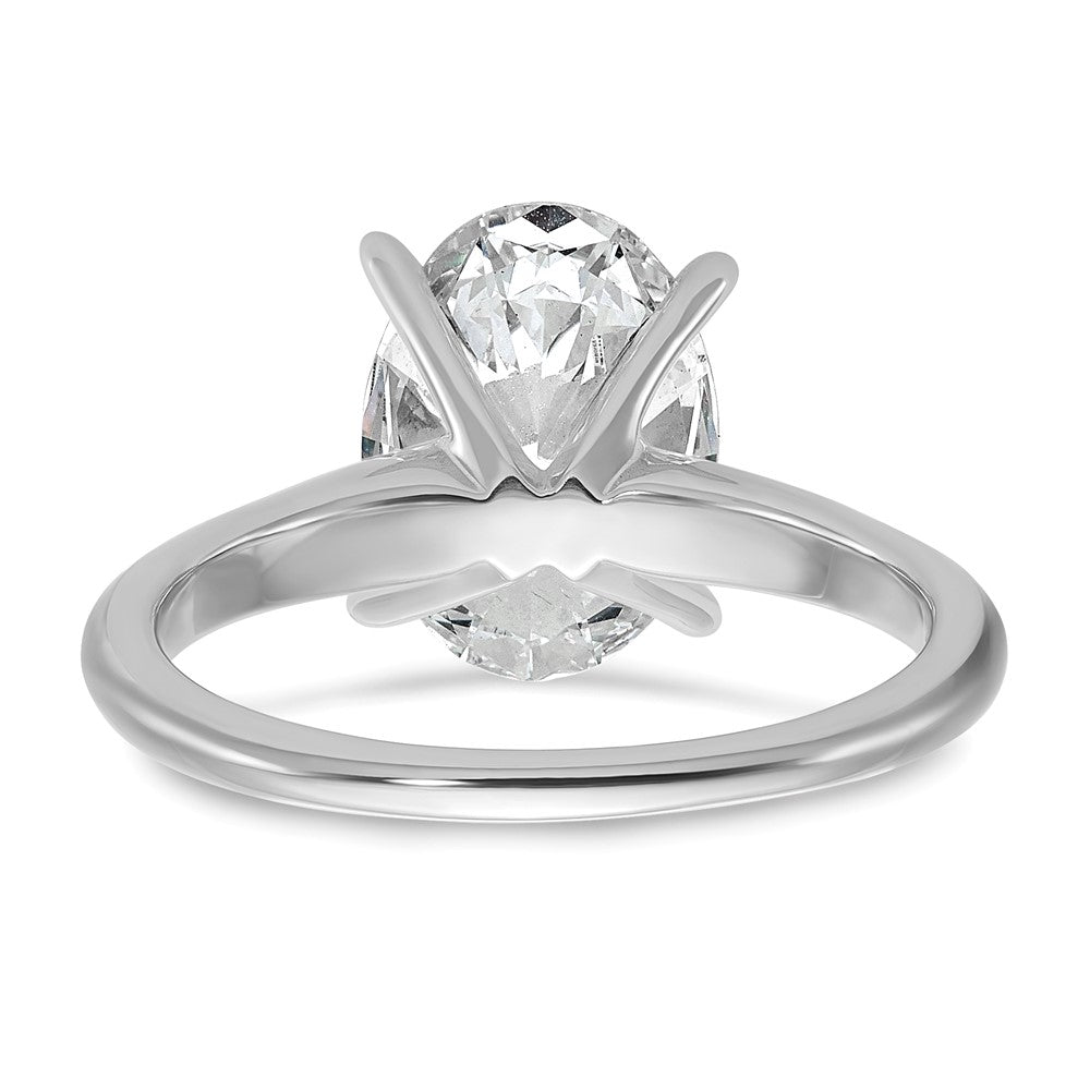14K White Gold 3 carat Lab Grown Diamond VS+ F+ Oval Complete Solitaire Engagement Ring