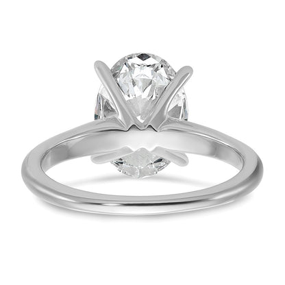 14K White Gold 3 carat Lab Grown Diamond VS+ F+ Oval Complete Solitaire Engagement Ring