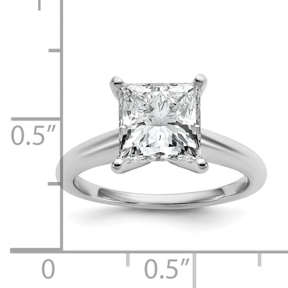 14k White Gold 3 Ct. Lab Grown Diamond VS/SI+ G+ Princess Solitare Engagement Ring