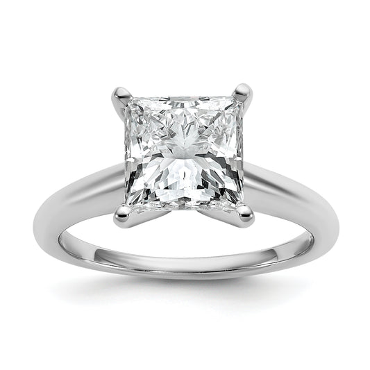 14k White Gold 3 Ct. Lab Grown Diamond VS/SI+ G+ Princess Solitare Engagement Ring
