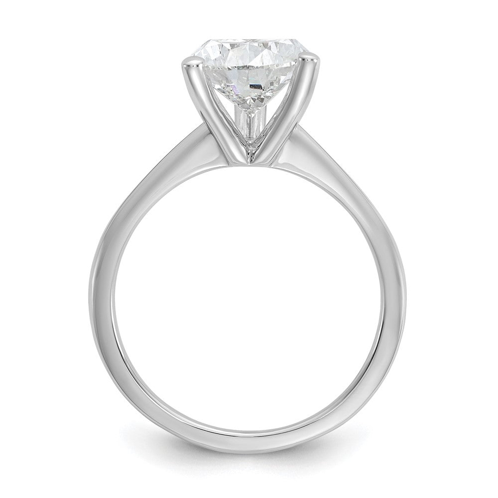 14K White Gold 3 carat Lab Grown Diamond VS+ F+ Pear Solitaire Complete Engagement Ring