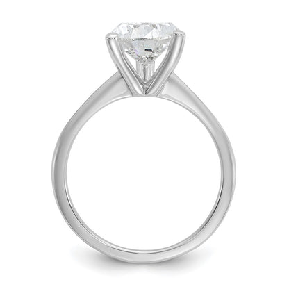 14K White Gold 3 carat Lab Grown Diamond VS+ F+ Pear Solitaire Complete Engagement Ring