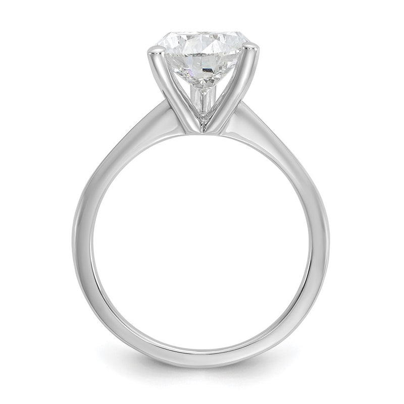 14K White Gold 3 carat Lab Grown Diamond VS+ F+ Pear Solitaire Complete Engagement Ring