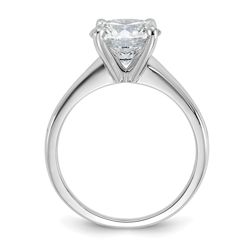 14K White Gold 3 carat Lab Grown Diamond VS+ F+ Round Complete Solitaire Engagement Ring