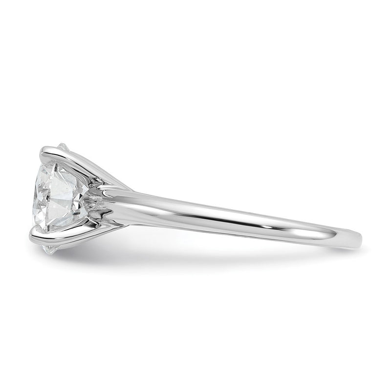 14K White Gold 3 carat Lab Grown Diamond VS+ F+ Round Complete Solitaire Engagement Ring