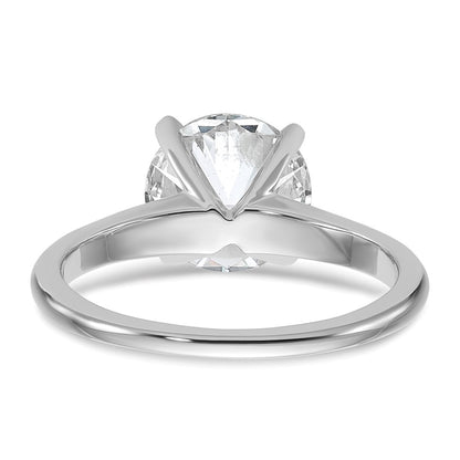 14K White Gold 3 carat Lab Grown Diamond VS+ F+ Round Complete Solitaire Engagement Ring
