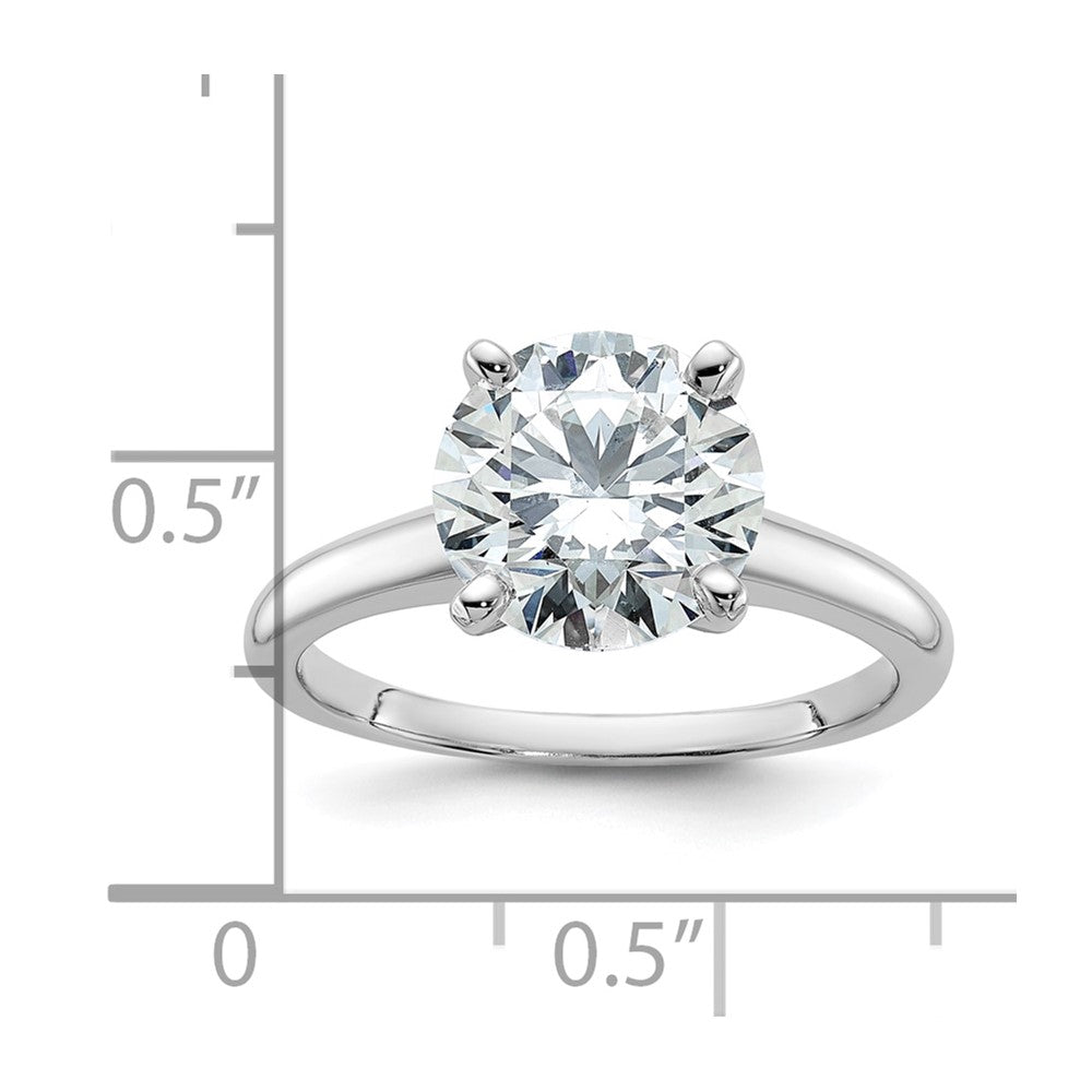 14K White Gold 3 carat Lab Grown Diamond VS+ F+ Round Complete Solitaire Engagement Ring
