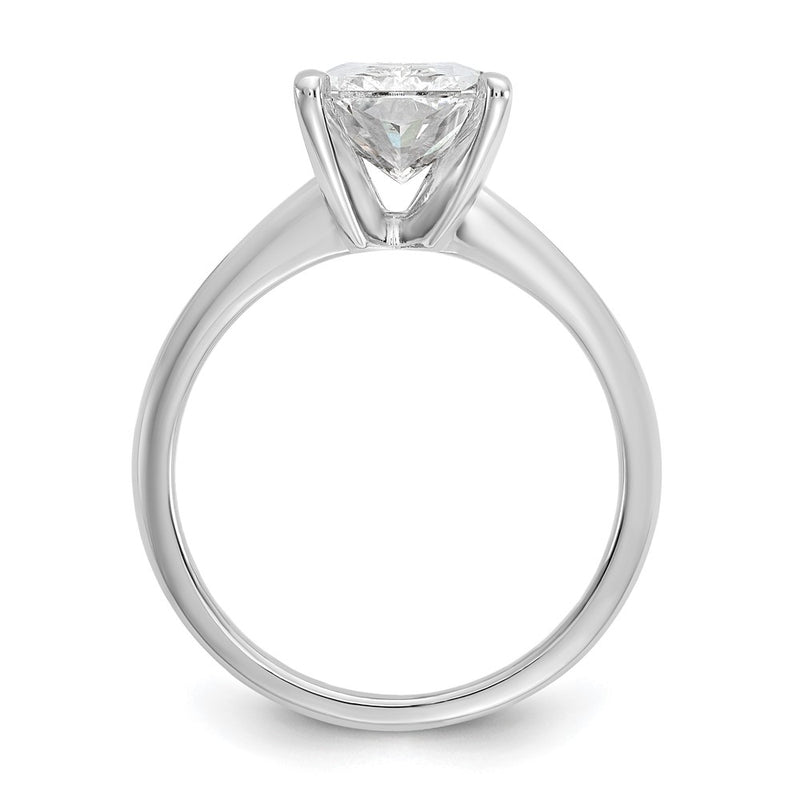 14k White Gold 3 Ct. Lab Grown Diamond VS/SI+ G+ Radiant Solitaire Engagement Ring