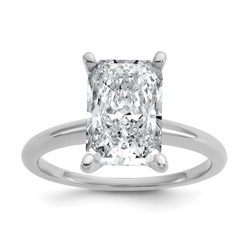 14k White Gold 3 Ct. Certified Lab Grown Diamond VS/SI+ G+ Radiant Solitaire Engagement Ring