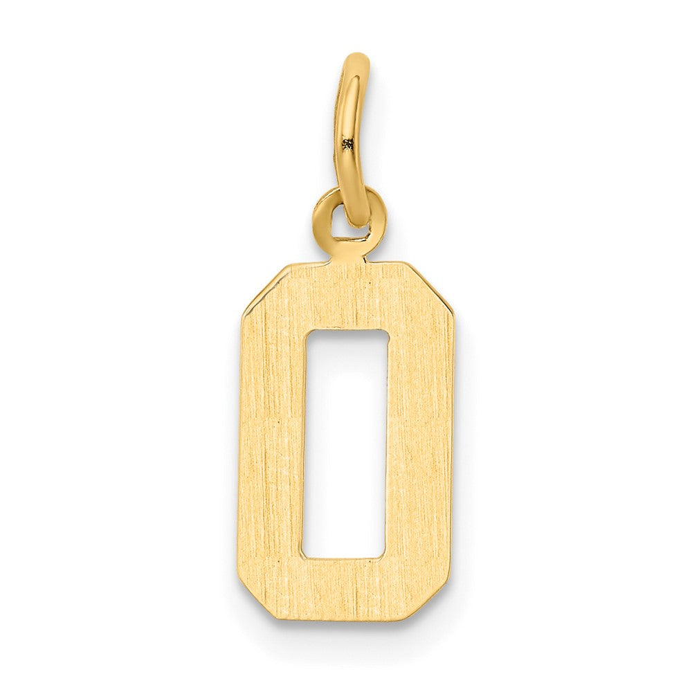 14K Yellow Gold Small Polished Number 0 Charm