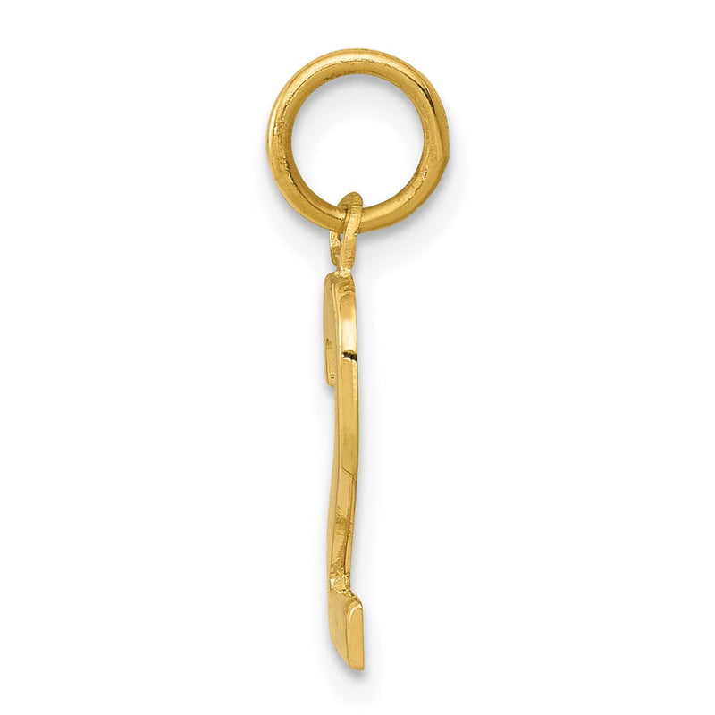14K Yellow Gold Small Polished Number 2 Charm