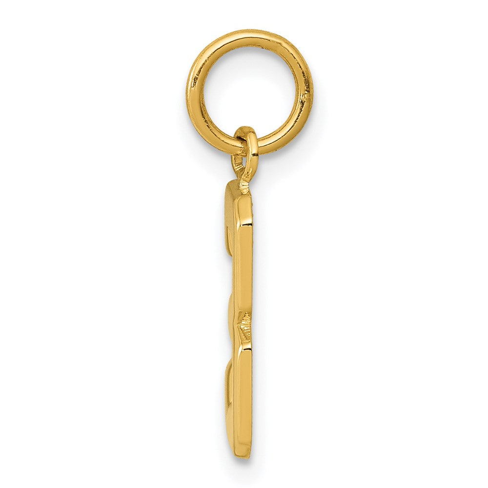 14K Yellow Gold Small Polished Number 3 Charm